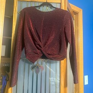 Burgundy Glitter Top